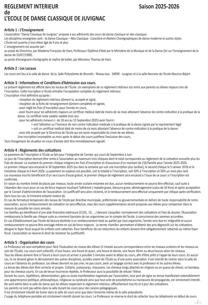 Règlement Intérieur